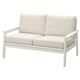 BONDHOLMEN 2-Sitzer-Sofa für den Außenbereich, weiß, Kissen aus Akazienholz und Polypropylen.
