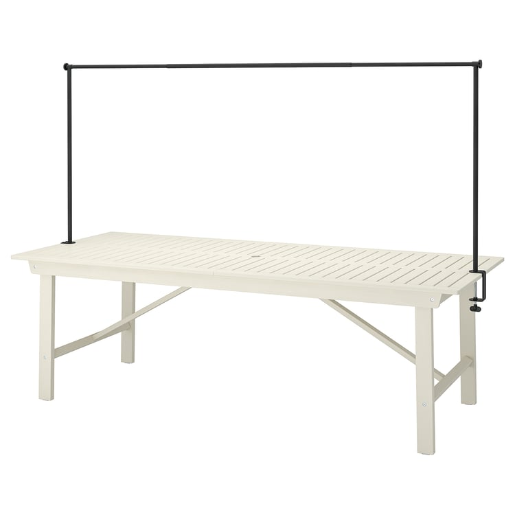 BONDHOLMEN / HELGEÖ Tisch mit Dekostange, für draußen weiß/beige