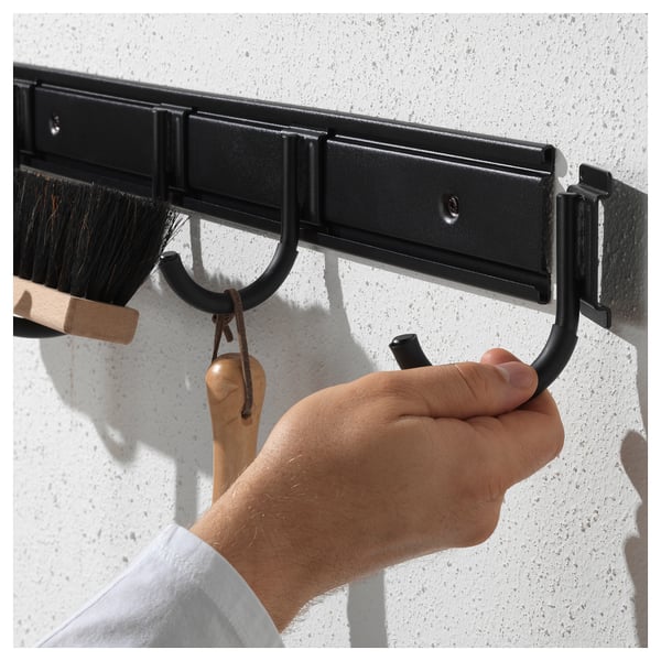 BRANDUR Stange mit 4 Haken innen/außen - schwarz - IKEA Deutschland