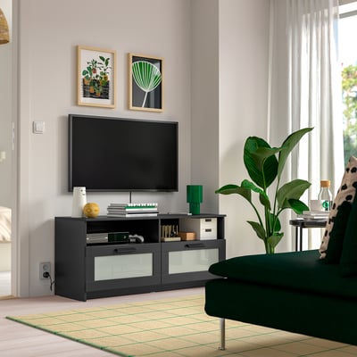 BRIMNES TV-Bank, schwarz, 120x41x53 cm