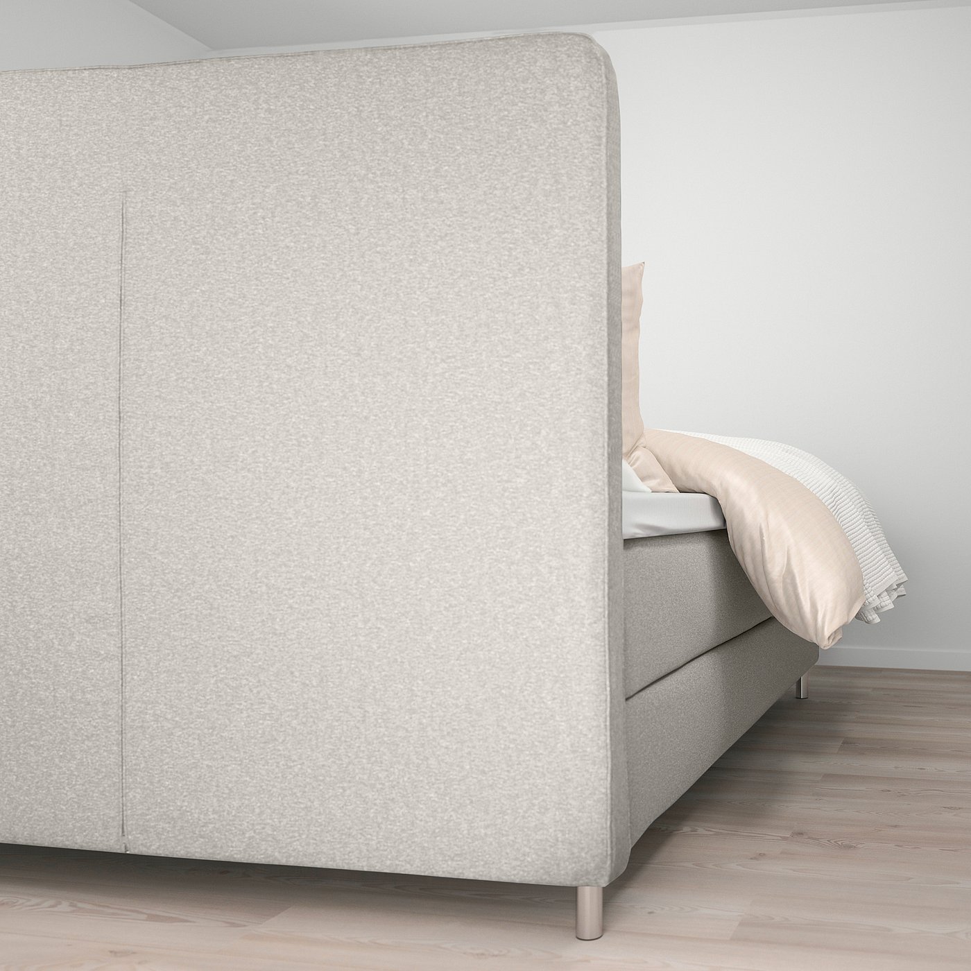 Thumbnail - IKEA DUNVIK Boxspringbett Valevåg fest/Nisseholm Gunnared beige 140x200 cm