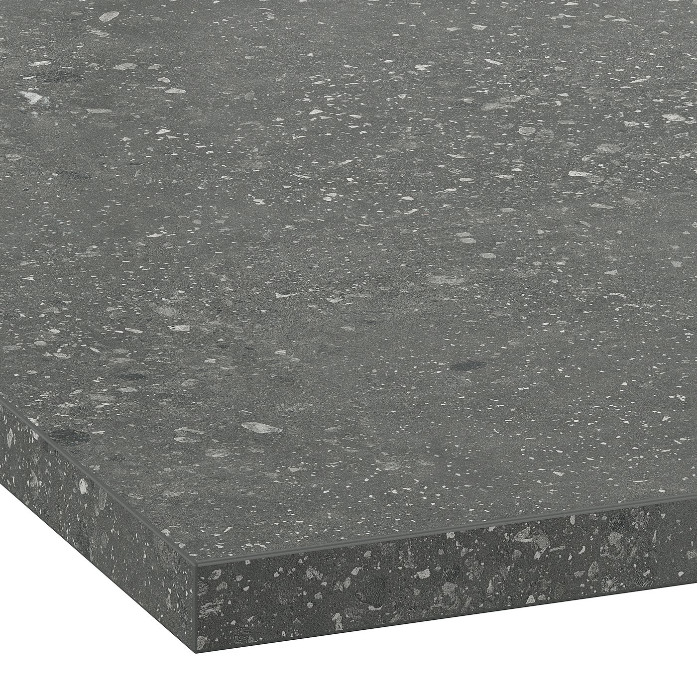 Thumbnail - IKEA EKBACKEN Maßarbeitsplatte grau Terrazzomuster/Laminat 63.6-125x2.8 cm