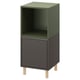EKET-Schrank: grün & grau, offene & geschlossene Regale, helle Holzbeine, modernes Design.