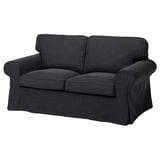 EKTORP 2-Sitzer-Sofa, dunkelgrau, dicke Kissen, gerollte Armlehnen, abnehmbarer Bezug.