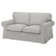 Ein EKTORP Zweisitzer-Sofa in Hellgrau mit gerollten Armlehnen und klassischem Design.