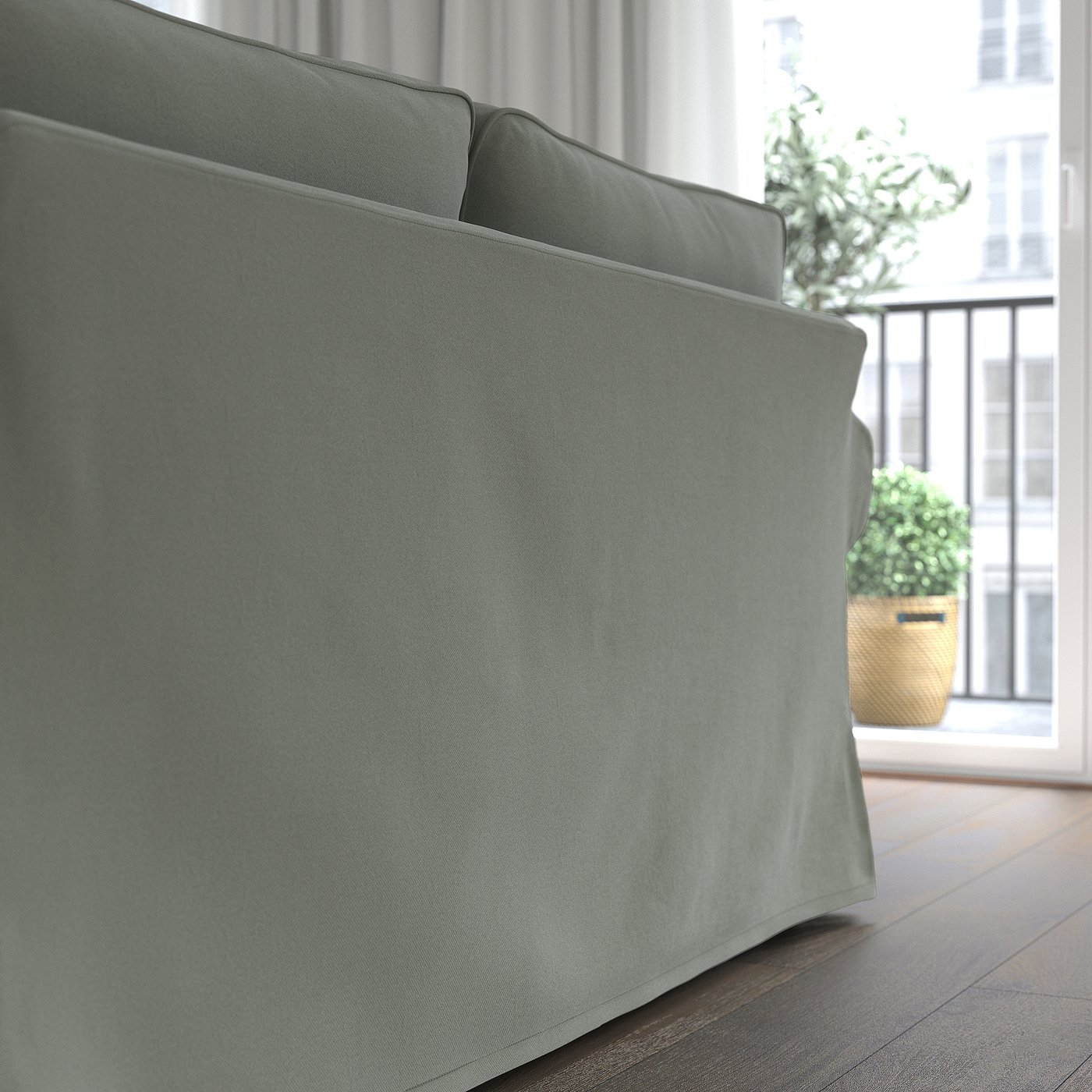 Thumbnail - IKEA EKTORP 3er-Sofa Hakebo graugrün Hakebo graugrün