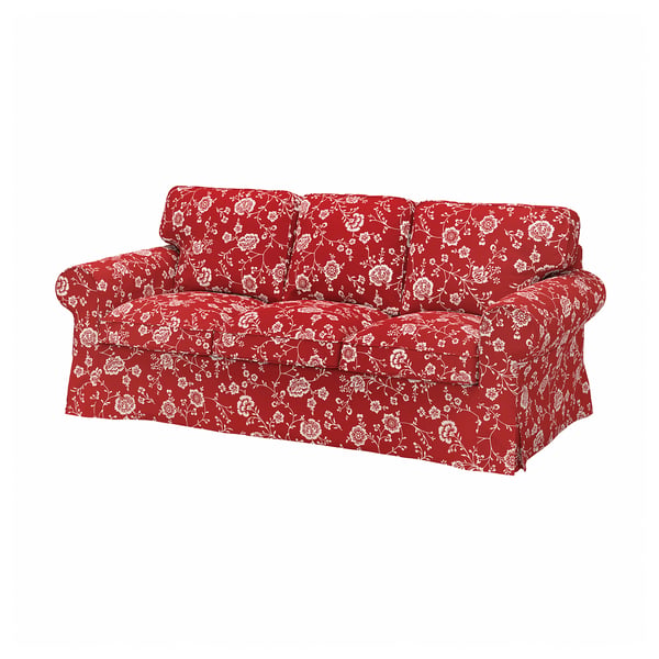EKTORP Bezug 3er-sofa - Virestad rot/weiß - IKEA Deutschland