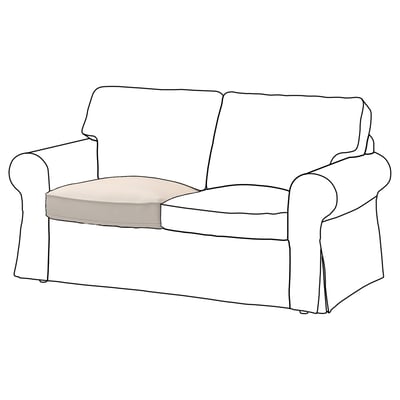 EKTORP-Sofa, weiß, gemütlich, aufgerollte Armlehnen, abnehmbare Kissen.