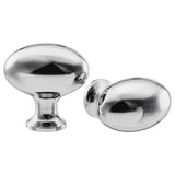 ENERYDA Metallknöpfe im traditionellen Stil, Chromfarbe, aus Aluminium, zwei glatte ovale Formen.
