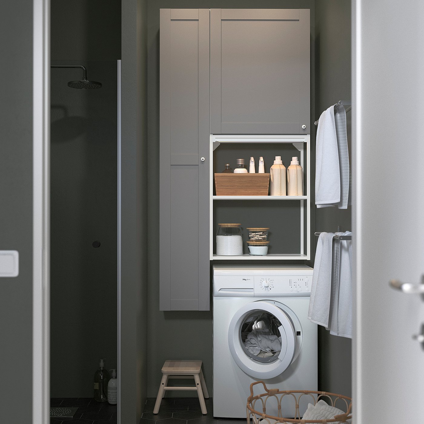 enhet aufbewkombi fur wasche weiss grau rahmen ikea deutschland