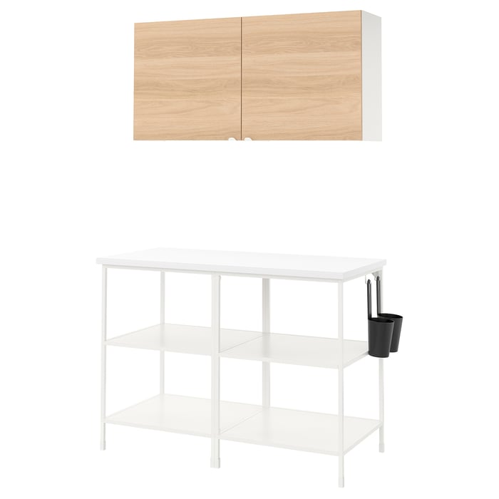ENHET Aufbewkombi für Wand - weiß/Eichenachbildung - IKEA Deutschland