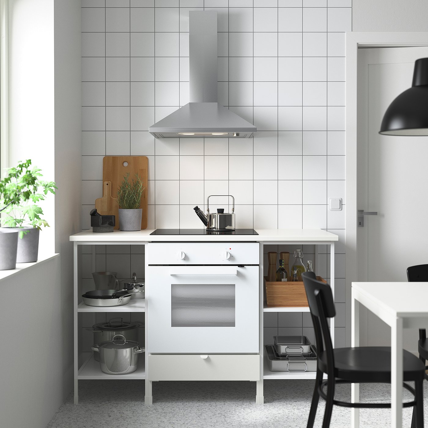 pix Ikea Küchenschrank Enhet enhet aufbewkombi ofen kochfeld weiss 143x63 5x91 cm