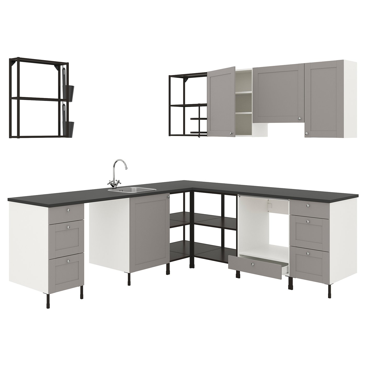 ENHET Eckküche - anthrazit/grau Rahmen - IKEA Deutschland