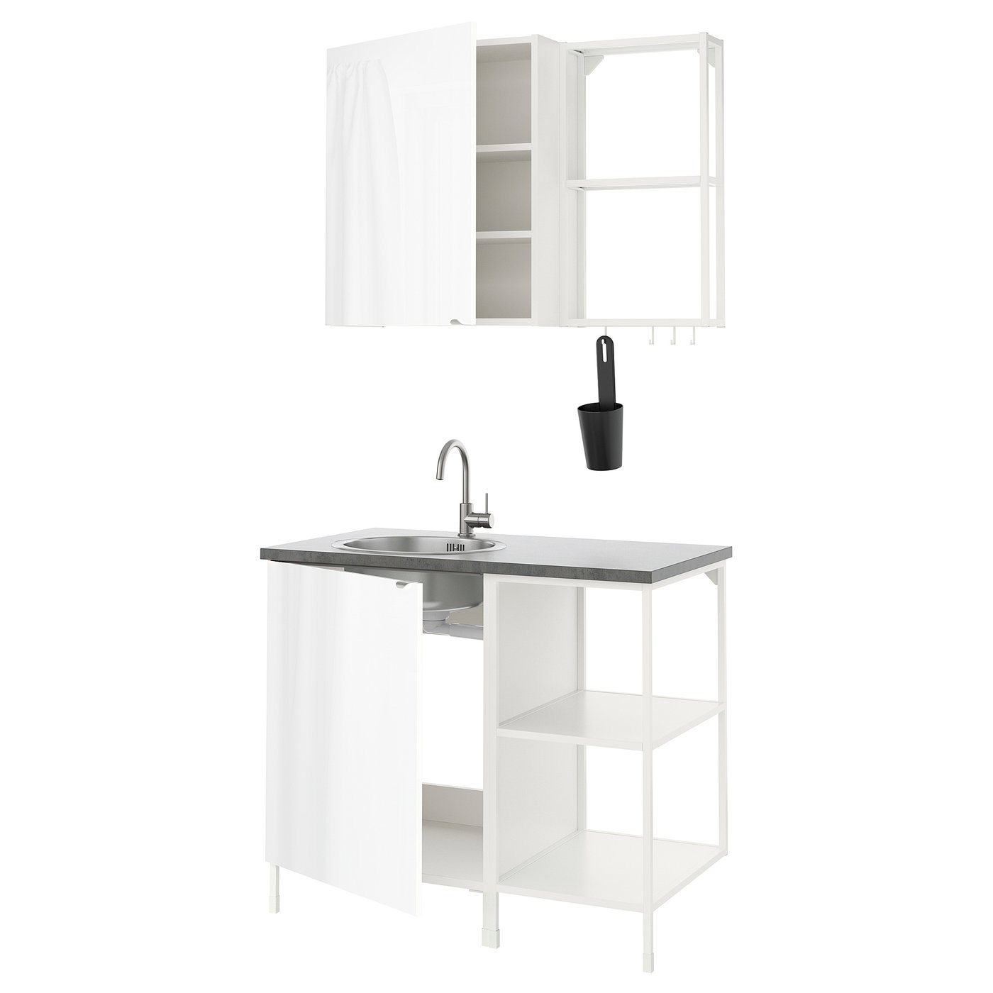 ENHET Küche - weiß, Hochglanz weiß - IKEA Deutschland