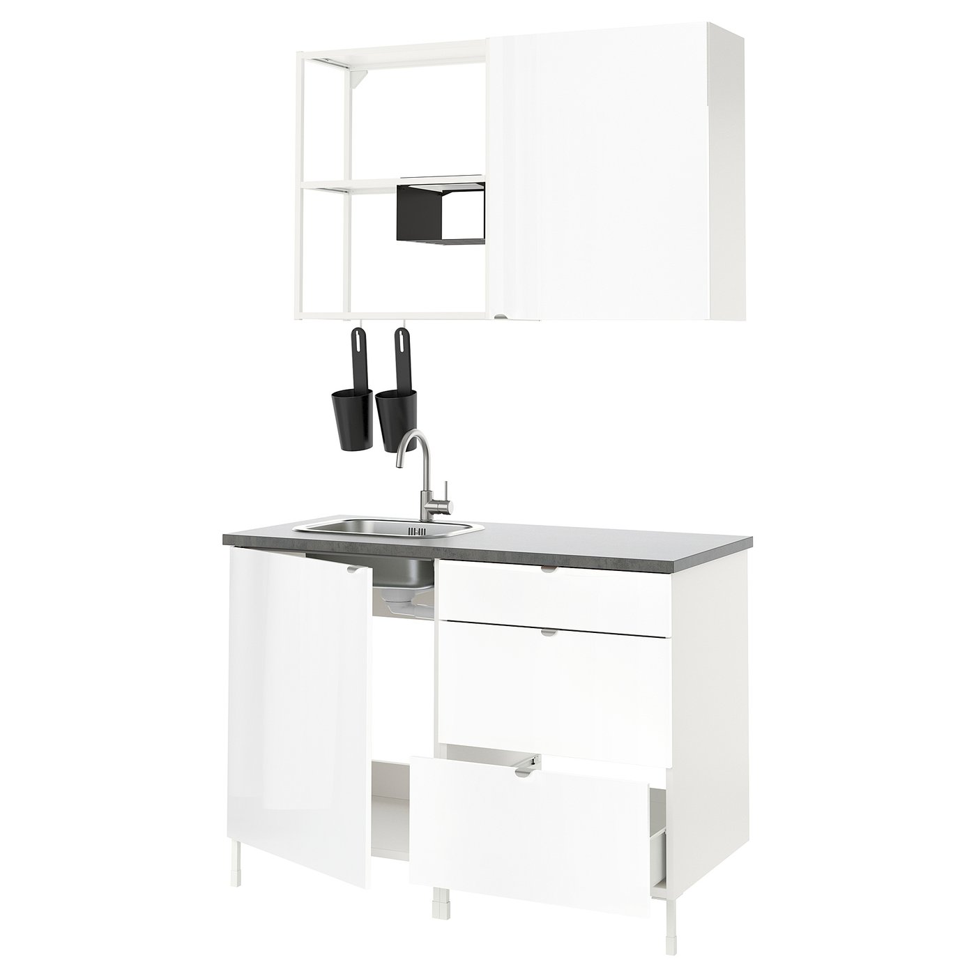 ENHET Küche - weiß, Hochglanz weiß - IKEA Deutschland