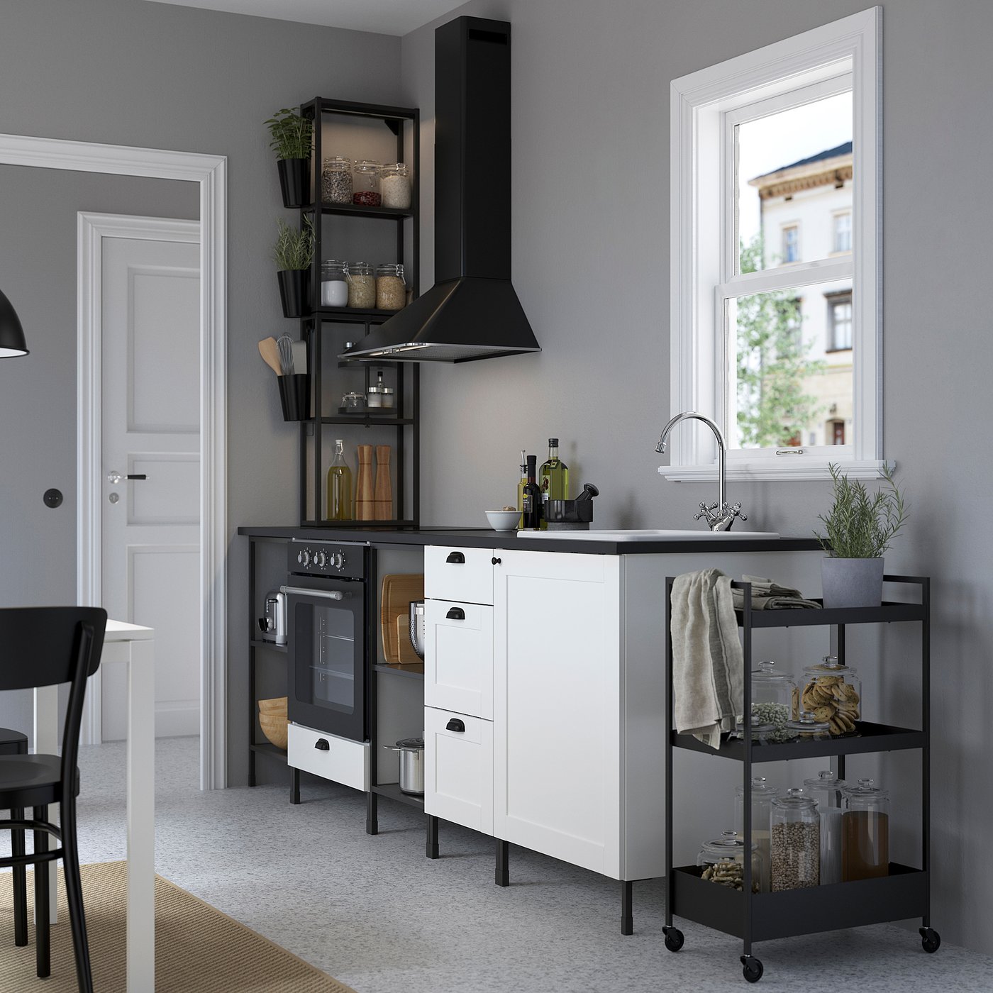 ENHET Küche - anthrazit, weiß Rahmen - IKEA Deutschland
