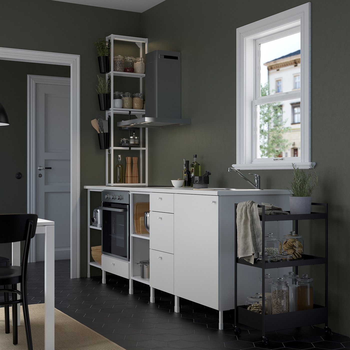 pic Ikea Küchenschrank Enhet enhet kuche weiss 243x63 5x241 cm