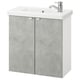 ENHET / TVÄLLEN Waschkommode, 2 Türen, Betonmuster/weiß PILKÅN Mischbatterie, 64x33x65 cm