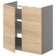 ENHET Badezimmerschrank, Eiche & Grau, mit Regalen. Schlankes, rechteckiges Design für eine ordentliche Aufbewahrung.