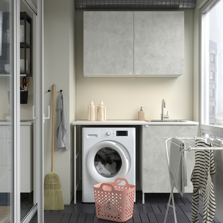 ENHET Waschküche, weiß/Betonmuster, 139x63.5x87.5 cm IKEA Deutschland