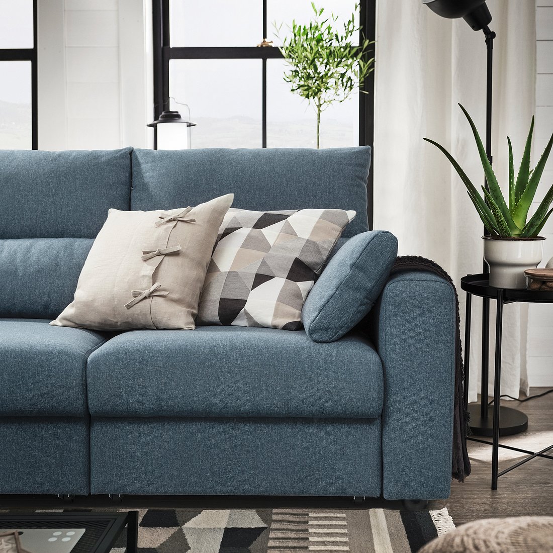 ESKILSTUNA 3er-Sofa, Mit récamiere/gunnared blau - IKEA Deutschland