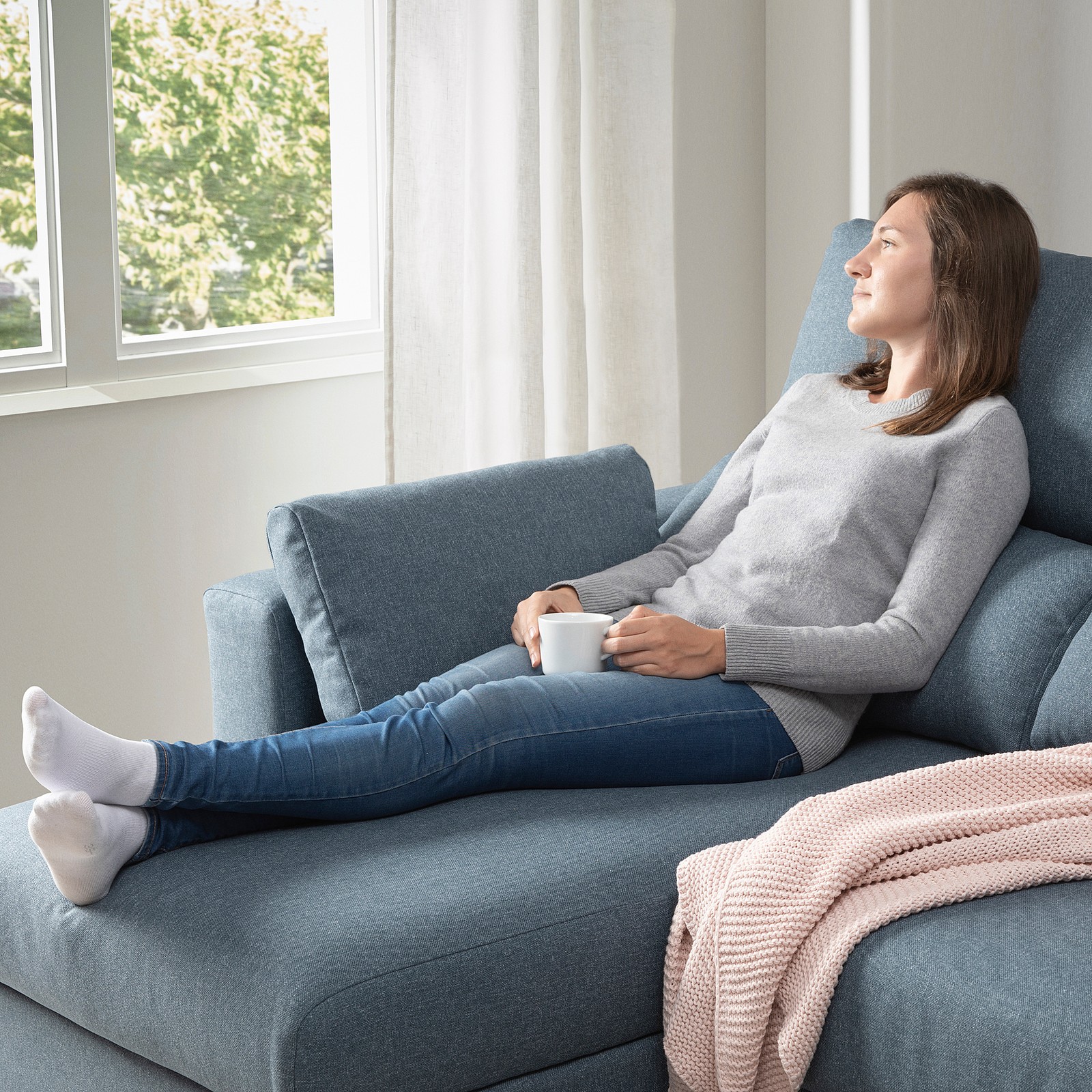 ESKILSTUNA 3er-Sofa, Mit récamiere/gunnared blau - IKEA ...