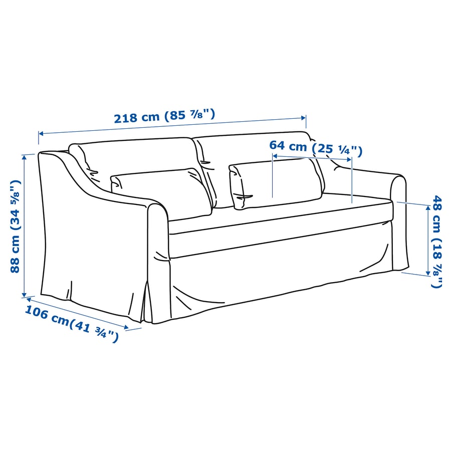FÄRLÖV 3erSofa Djuparp dunkelgrau IKEA Deutschland