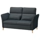 Dunkelgraues FAMMARP-Sofa, modern mit verstellbaren Kopfstützen und Holzbeinen.
