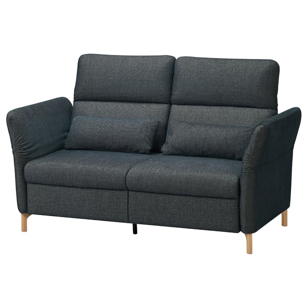 Modernes graues FAMMARP Sofa, schlankes Design, Stoff und Holz, verstellbar.