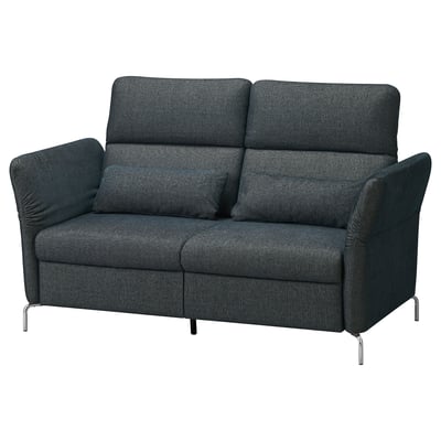 Graues verstellbares Sofa mit verchromten Beinen