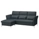 Option: Modernes L-förmiges graues FAMMARP-Sofa mit verstellbaren Kopf- und Armlehnen, strapazierfähigem Stoff.