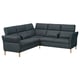 Option: Dunkelgraues FAMMARP Sektionssofa, modernes Design, L-Form, weicher Stoff, Holzbeine.