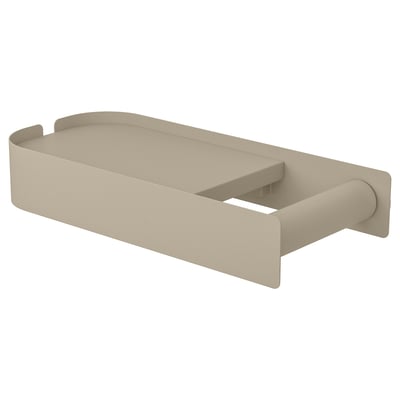 Florsjon beiger Toilettenpapierhalter, flache Front, beige, kunststoffbeschichtetes Metall, rechteckig.