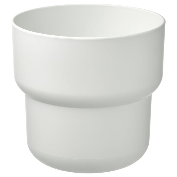 Weißes FÖRENLIG Pflanzgefäß - frostbeständiger, recycelter Kunststoff, Indoor/Outdoor