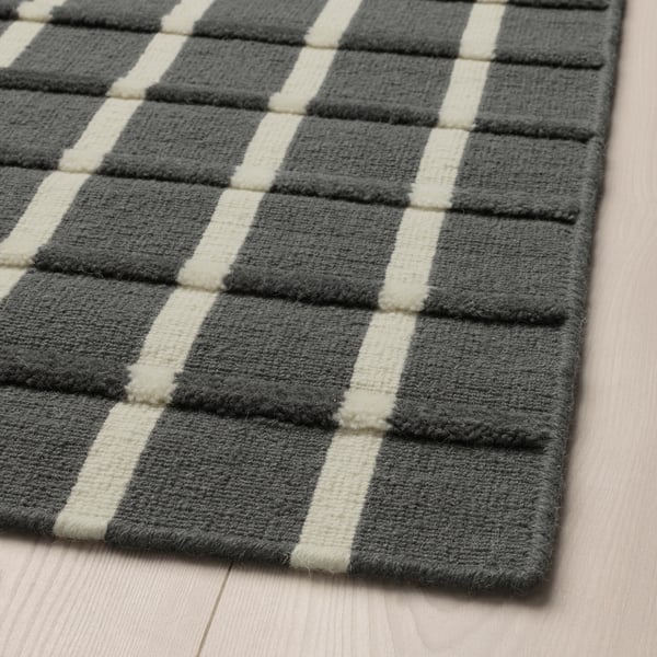 Foulum Teppich Flach Gewebt Handarbeit Grau Grau Weiss Ikea