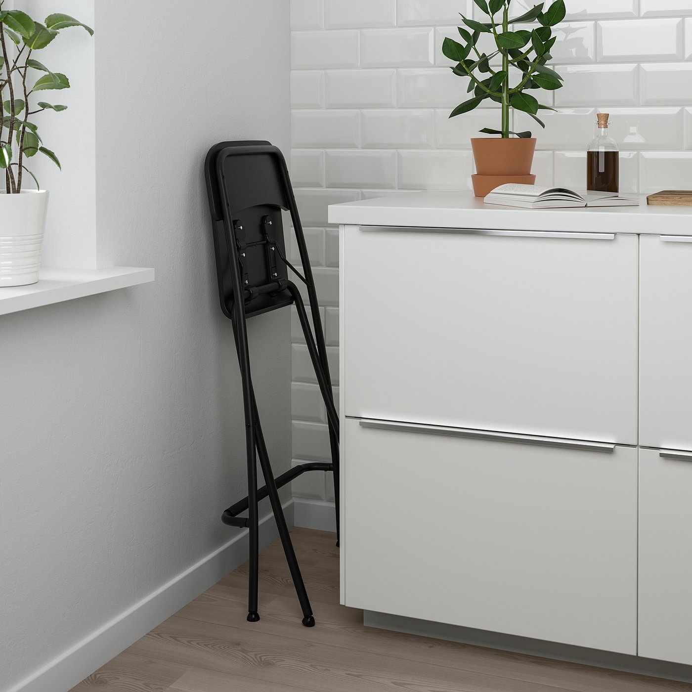 Thumbnail - IKEA FRANKLIN Barhocker, zusammenklappbar Arbeitsplattenhöhe schwarz/schwarz 63 cm