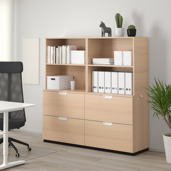 GALANT Aktenaufbewahrung, Eichenfurnier weiß lasiert, 160x160 cm IKEA