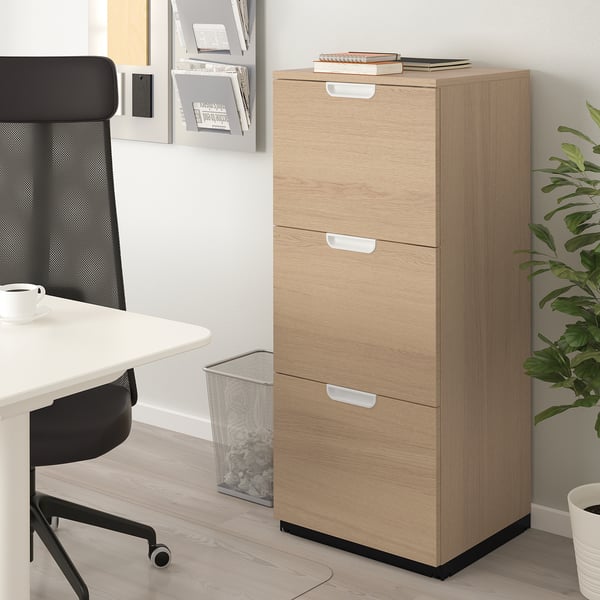 GALANT Aktenschrank, Eichenfurnier weiß lasiert, 51x120 cm IKEA