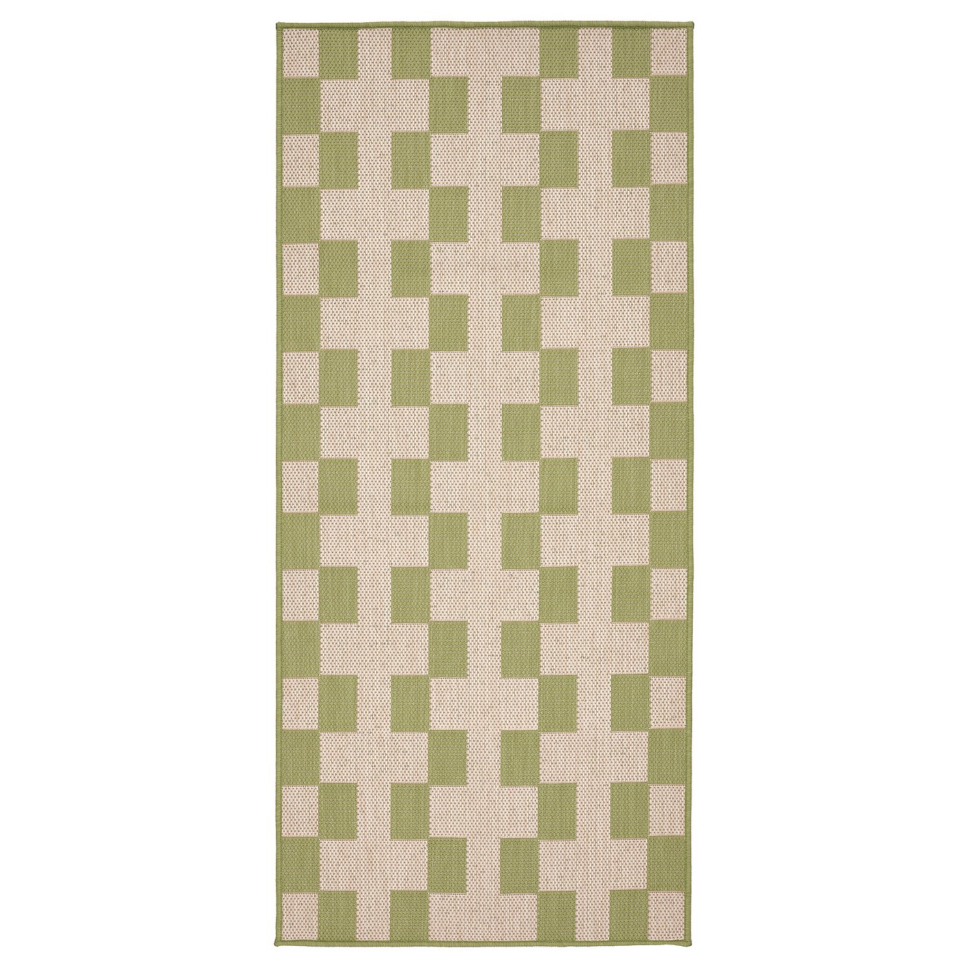 IKEA GÅNGSTIG Küchenteppich flach gewebt grün/elfenbeinweiß 70x160 cm