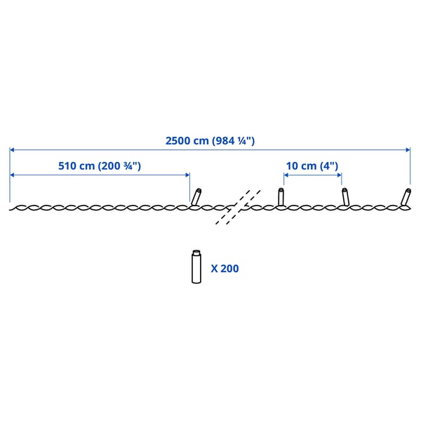 GETKÅL Lichterkette, LED, für draußen, 25 m
