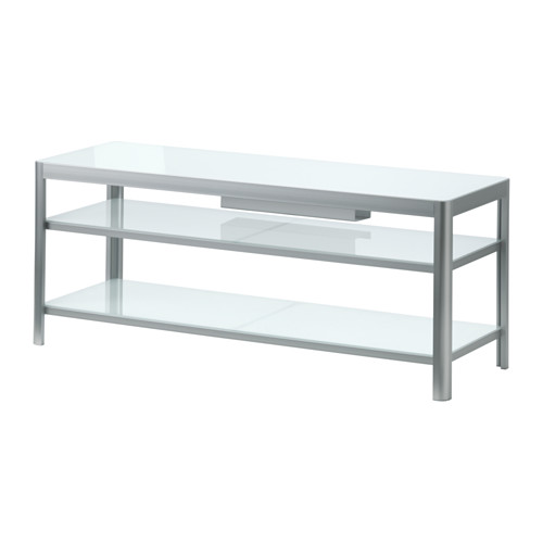 GETTORP TV-Bank - weiß/Aluminium - IKEA