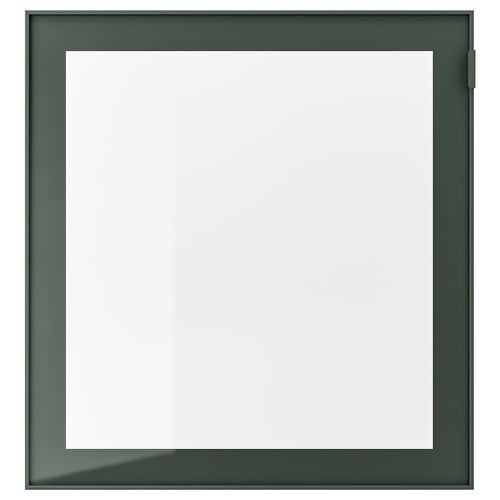 GLASSVIK dunkelgrüner Rahmen mit klarem Glas, modernes minimalistisches Design.