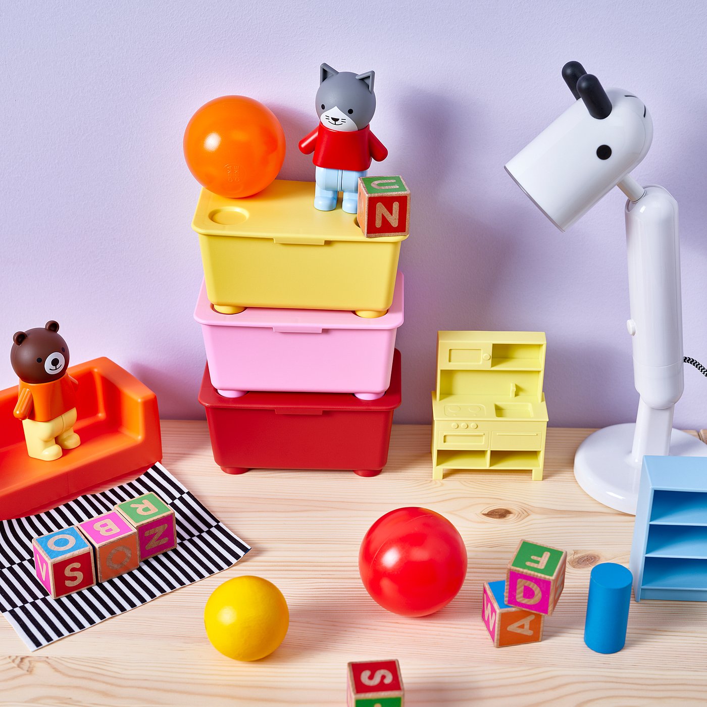 Thumbnail - IKEA GLIS Box mit Deckel rot rosa/gelb