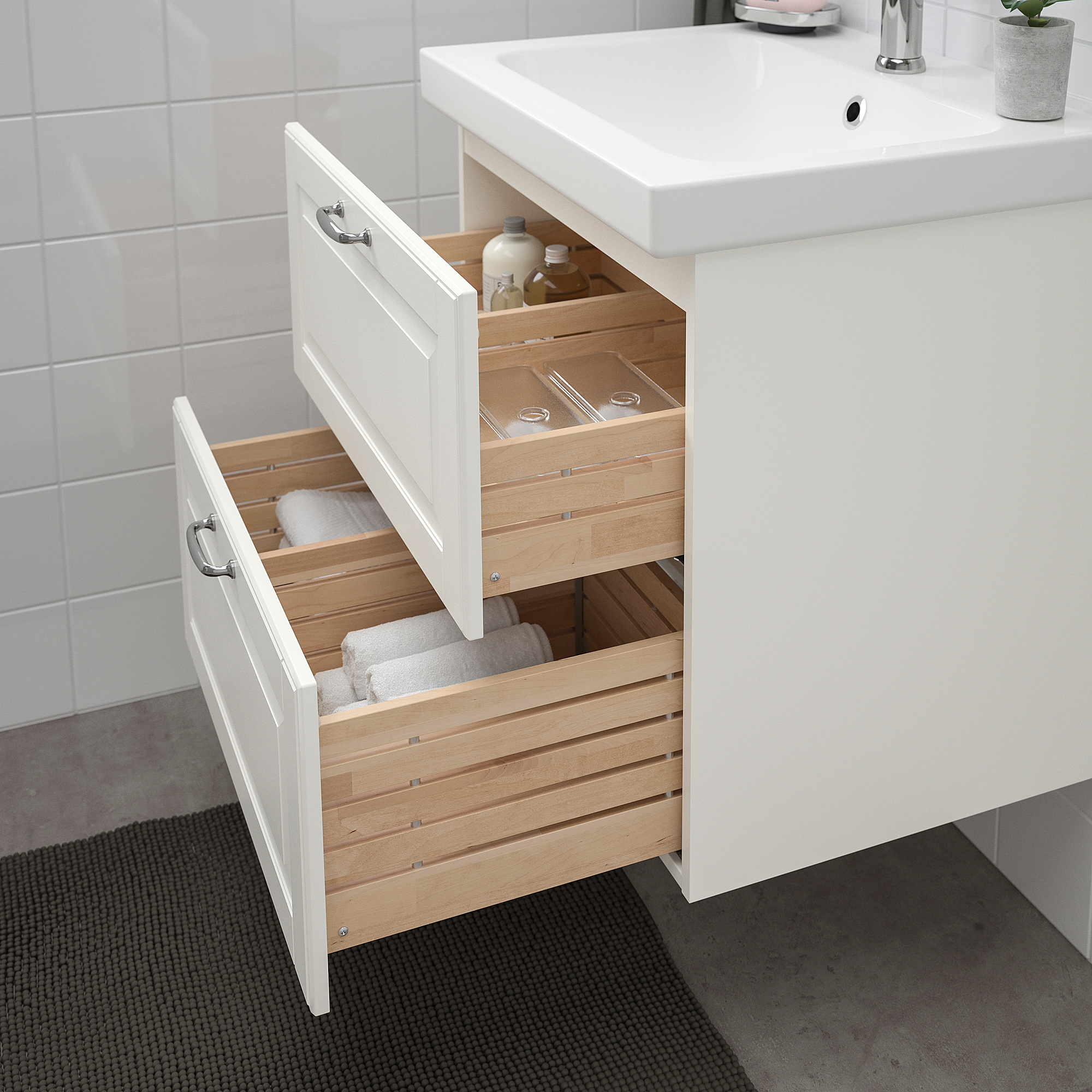 GODMORGON / ODENSVIK Waschbeckenschrank/2 schubl. - Kasjön weiß