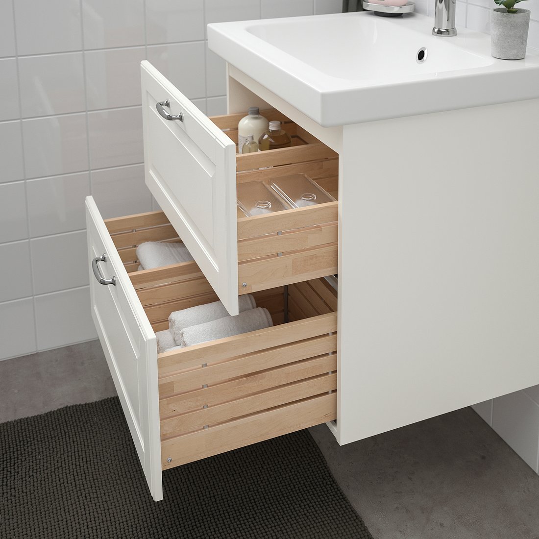 GODMORGON / ODENSVIK Waschbeckenschrank/2 schubl. - Kasjön weiß