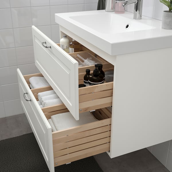 Waschbeckenschrank/2 Schubl., Kasjön weiß, 80x47x58 cm IKEA