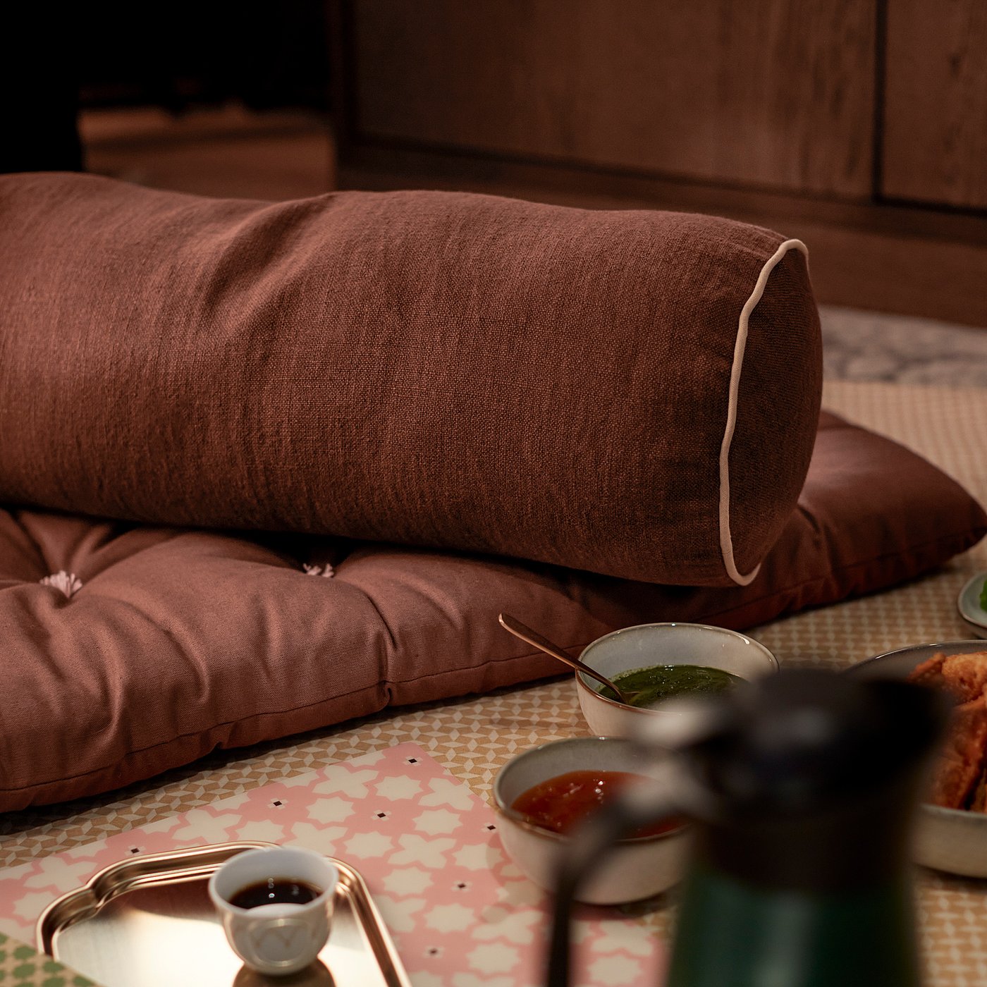 Thumbnail - IKEA GOKVÄLLÅ Kissen zylindrisch/braun