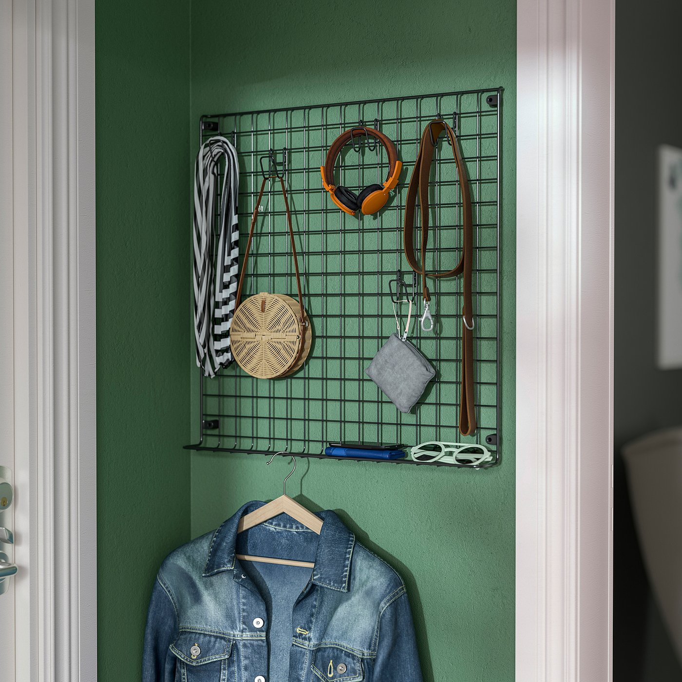 Thumbnail - IKEA GREJIG Wandgitter mit Ablage grau