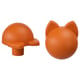 GREJSIMOJS Knopf, orange/Katze, 38 mm