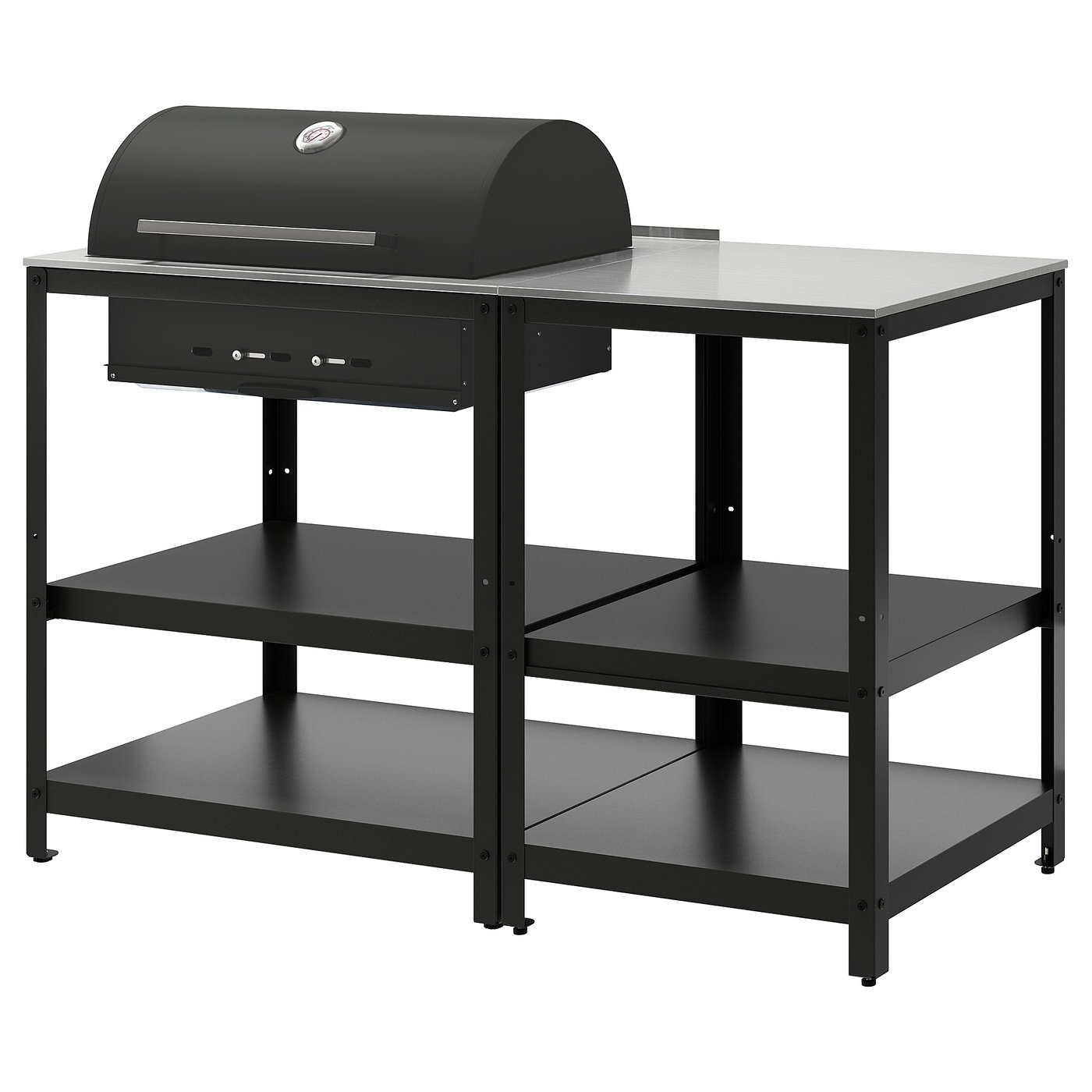 IKEA GRILLSKÄR Kohlegrill mit Kücheninsel Edelstahl/für draußen